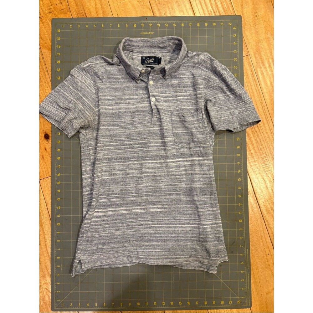 Grayers Blue Heathered Stripe Polo